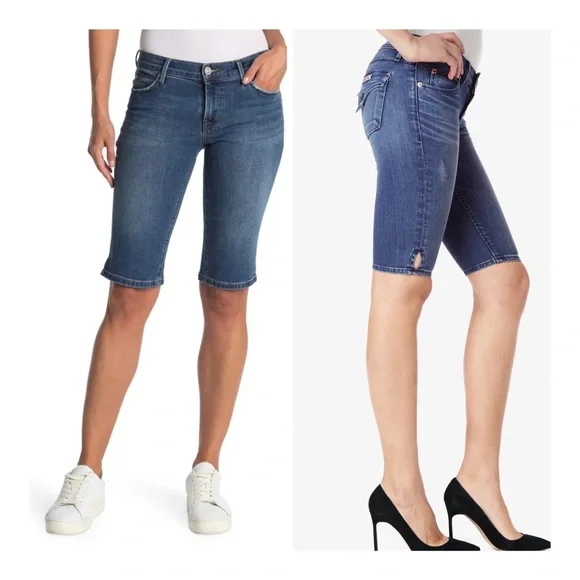 Hudson Viceroy Knee Women’s Dark Blue Denim Bermuda Size 25 NWT